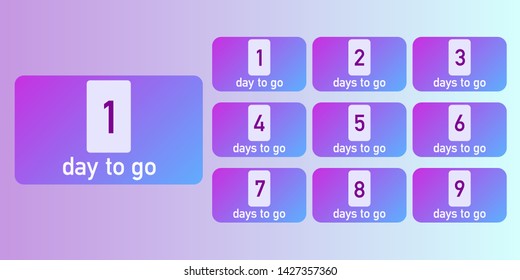 fancy count down timer with colorful gradient vector