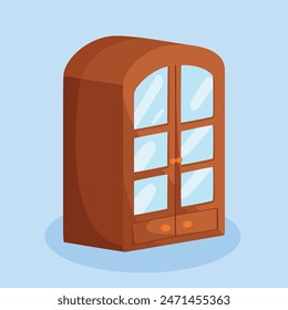 Fancy Cupboard Cabinet Shelf Design Simple 3 D Vector