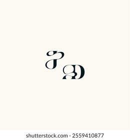 fancy curve logo DJ wedding monogram elegant bold and hairline initial letter