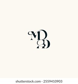 fancy curve logo DM wedding monogram elegant bold and hairline initial letter