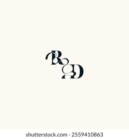 fancy curve logo DR wedding monogram elegant bold and hairline initial letter