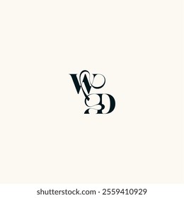 fancy curve logo DW wedding monogram elegant bold and hairline initial letter