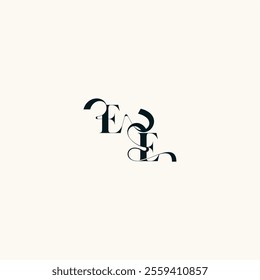 fancy curve logo EE wedding monogram elegant bold and hairline initial letter