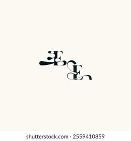 fancy curve logo EF wedding monogram elegant bold and hairline initial letter