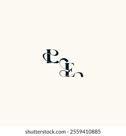 fancy curve logo EI wedding monogram elegant bold and hairline initial letter