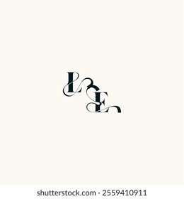 fancy curve logo EL wedding monogram elegant bold and hairline initial letter