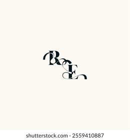 fancy curve logo ER wedding monogram elegant bold and hairline initial letter