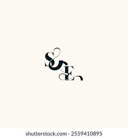 fancy curve logo ES wedding monogram elegant bold and hairline initial letter