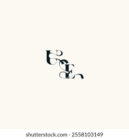 fancy curve logo EU wedding monogram elegant bold and hairline initial letter