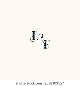 fancy curve logo FL wedding monogram elegant bold and hairline initial letter