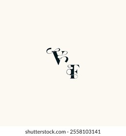fancy curve logo FV wedding monogram elegant bold and hairline initial letter