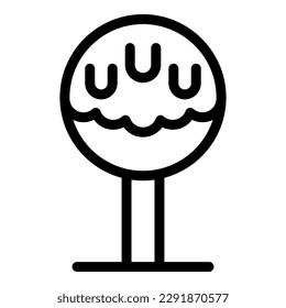 El vector de contorno del icono del pop del pastel lindo. chocolatina de caramelo. Azúcar de arte