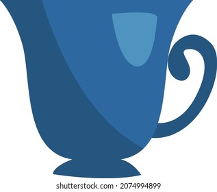 Fancy dark blue mug, illustration, vector, on a white background.