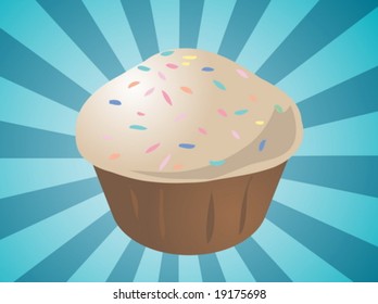 Fancy decorated cupcake muffin illustration clip art