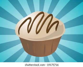 Fancy decorated cupcake muffin illustration clip art