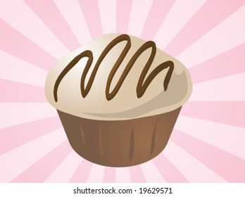 Fancy decorated cupcake muffin illustration clip art