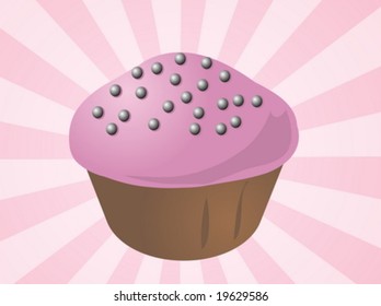Imagen de clip de la ilustración de bifeta de cupcake decorada con fantasía