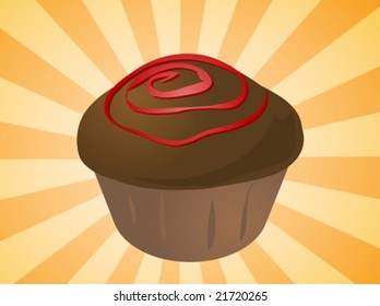 Fancy decorated cupcake muffin illustration clip art