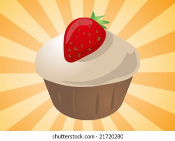Fancy decorated cupcake muffin illustration clip art