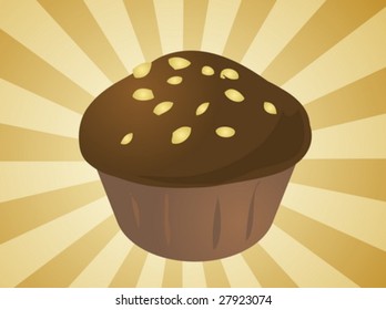 Fancy decorated cupcake muffin illustration clip art