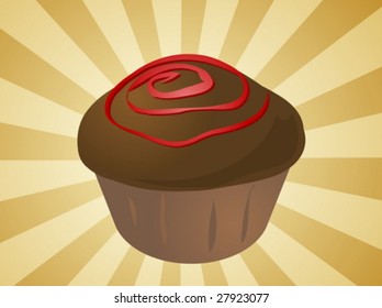 Fancy decorated cupcake muffin illustration clip art