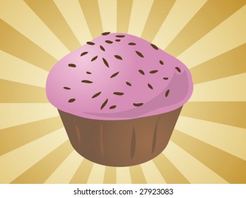 Fancy decorated cupcake muffin illustration clip art