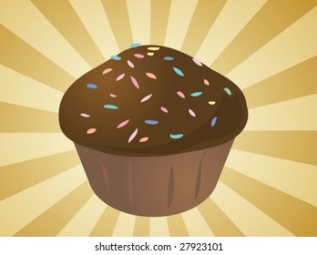 Fancy decorated cupcake muffin illustration clip art