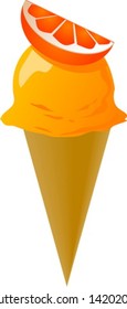 Fancy dekoriert Eis-Kegel Orangengeschmack, Illustration