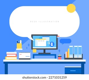 Fancy Desk Object Illustration Set