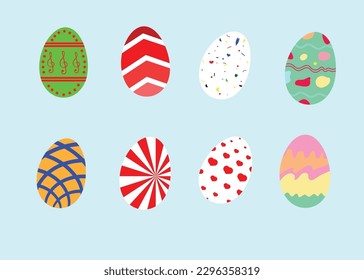 fancy easter egg set vector and illustration