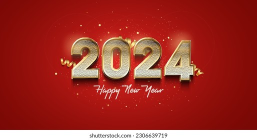 fancy and elegant numbers for 2024 merry new year celebration.