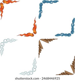 Fancy element themed frames and borders set for design and decorative use