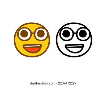 Emoticono de fantasía en estilo doodle aislado en fondo blanco