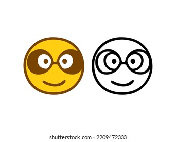 Fancy emoticon in doodle style isolated on white background