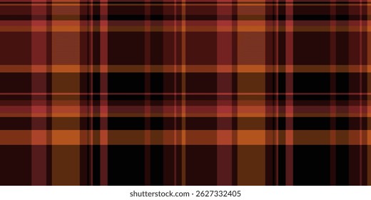Fancy fabric background plaid, no people tartan seamless texture. Season vector pattern check textile in black and red colors palette.