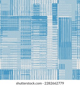 Fancy fabric linen, blended with stripes washed coat surface tile jacquard texture digital printing pattern design. Yarns for sports style. Vector fabric seamless pattern. Abstract natural textured