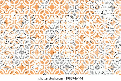 Fancy fabric linen, blended with washed coat surface tile  jacquard  texture digital printing pattern design. Yarns for sports style.  Vector fabric seamless pattern. Abstract natural textured 