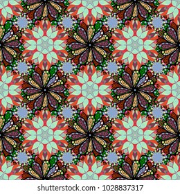 Fancy fabric pattern. Flat Flower Elements Design. Colour Spring Theme seamless pattern Background. Seamless Floral Pattern in Vector illustration.