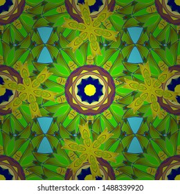 Fancy fabric pattern. Flat Flower Elements Design. Colour Spring Theme seamless pattern Background. Seamless Floral Pattern in Vector illustration.