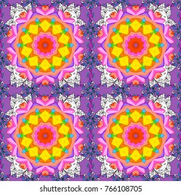 Fancy fabric pattern. Seamless floral pattern with flowers, watercolor. Vector pattern.
