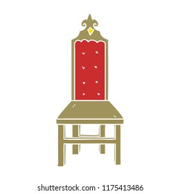 fancy flat color style cartoon chair