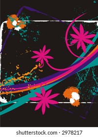 Fancy floral grunge background. Check my portfolio for more of this series as well as thousands of other great vector items.