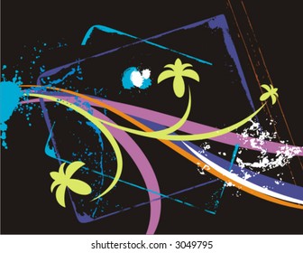 Fancy floral grunge background. Check my portfolio for more of this series as well as thousands of other great vector items.