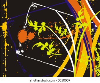 Fancy floral grunge background. Check my portfolio for more of this series as well as thousands of other great vector items.