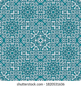Fancy floral motifs seamless pattern vector design. Continuous fashion ornament. Wallpaper endless pattern. Vintage design. Interior decor print.