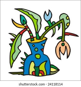 Fancy Flower in Blue Vase
