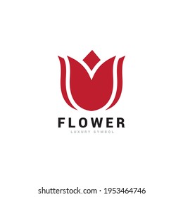 fancy flower logo with line art style.