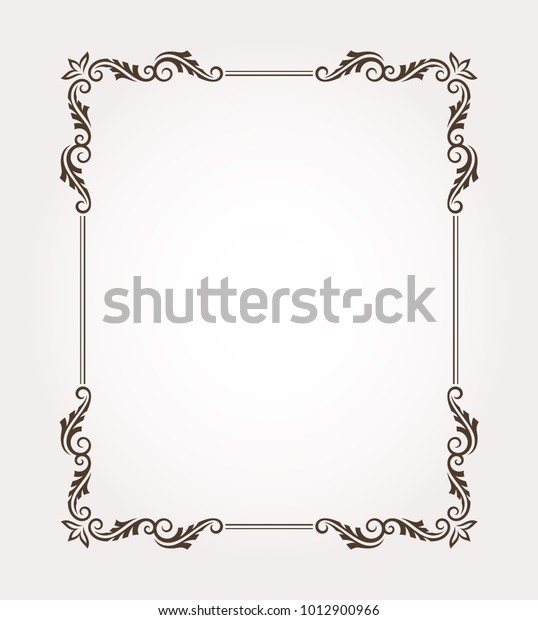 Fancy Frame Border Decorative Floral Ornament Stock Vector (Royalty ...