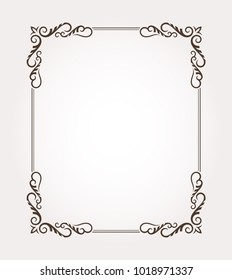 Fancy frame border with decorative ornament. Vector illustration