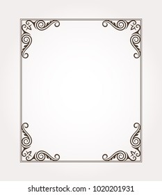 Fancy frame border with decorative ornament. Vector illustration